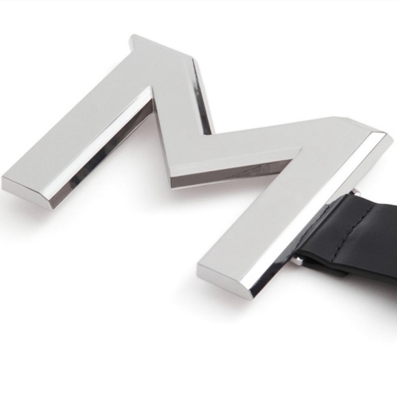 Mugler x H&M Rare Giant M Buckle Leather Belt Size 39-40 NWT - Picture 2 of 13